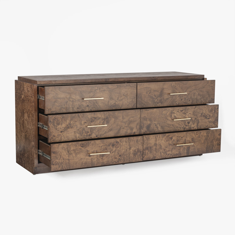Commode 6 tiroirs Kingston, Brun