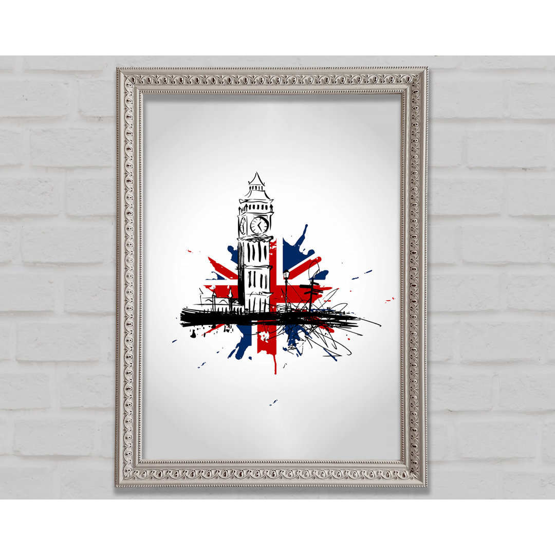 Union Jack Splash - Einzelner Bilderrahmen Kunstdrucke