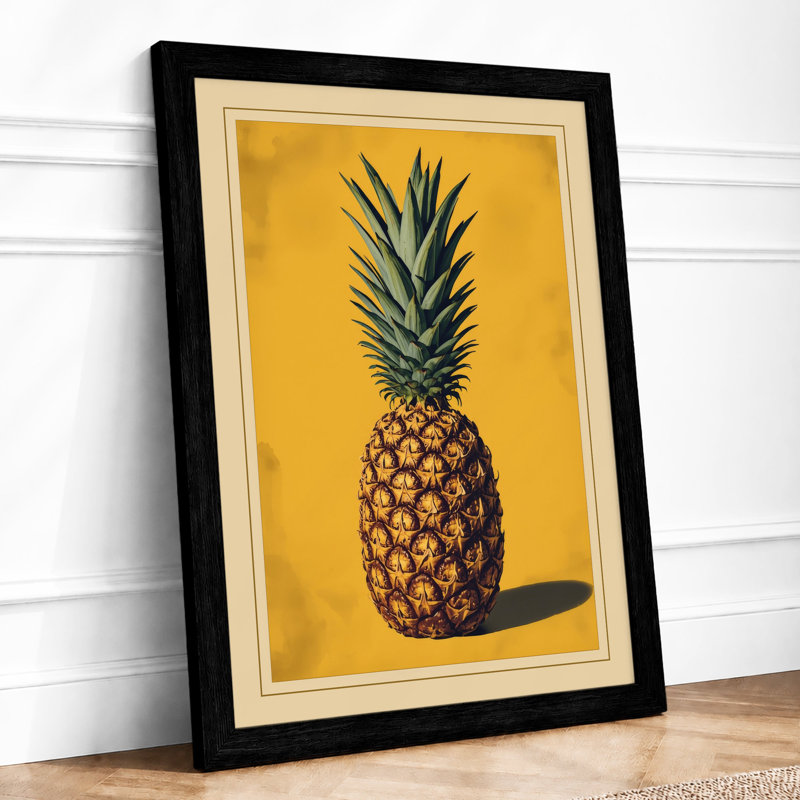 Centred Pineapple Modern - Print, A1 - 84.1 x 59.4 cm, Black