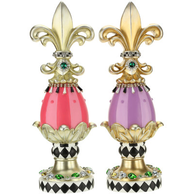 Jeweled Harlequin Finial Decorative Accent