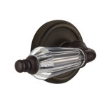 Crystal Parlor Interior Mortise Door Lever with Classic Rosette