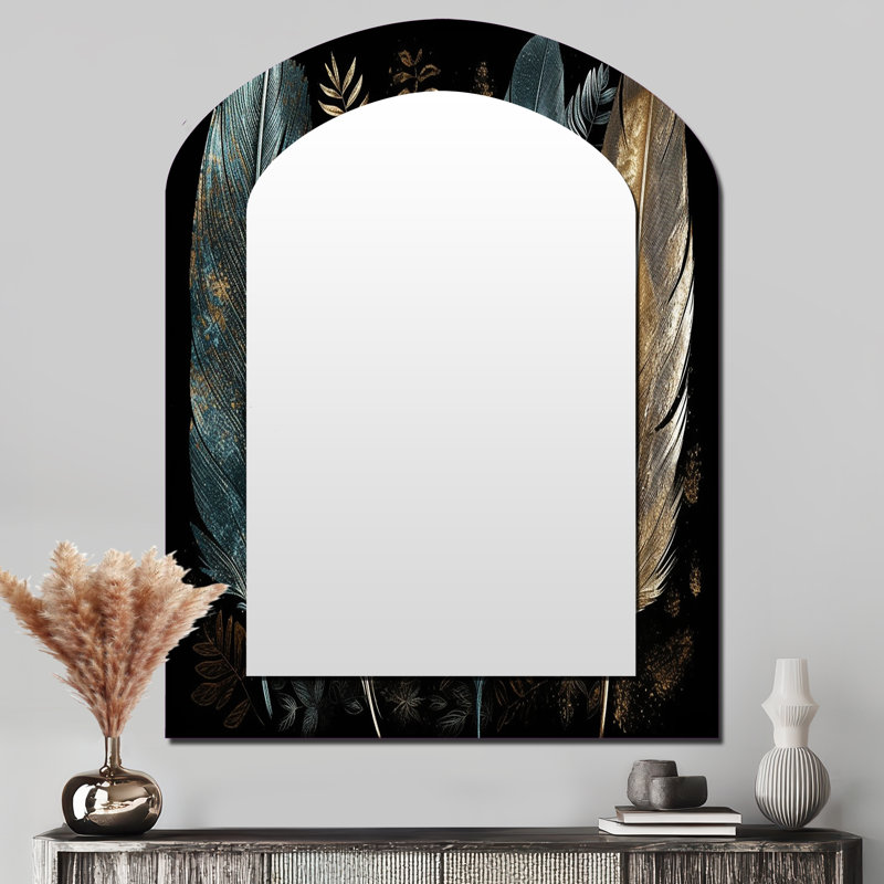 Plume dorée dorée I - Glam Feather, 43 po x 33 po