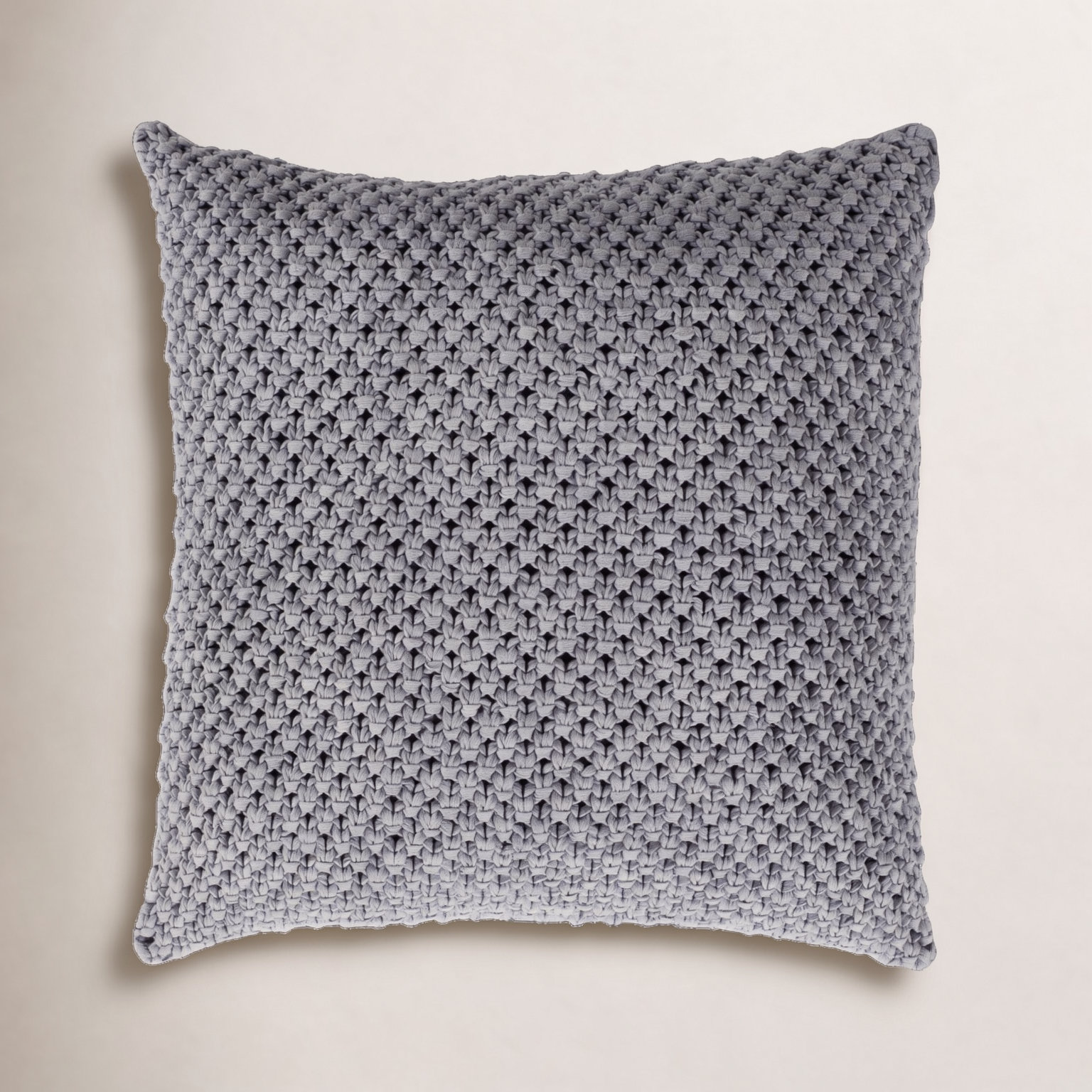 Lucile Cotton Throw Pillow, Poly Fill, 18" x 18", Gray