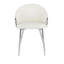 Chaise en métal argenté et similicuir blanc