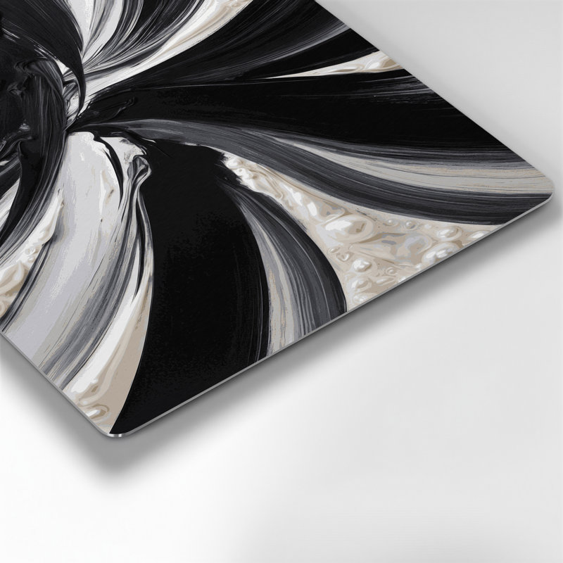 Art mural en métal gris Lyrical Abstraction 42, H 11 po x l 14 po