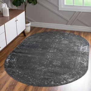 Brandt Floral Dark Gray Area Rug