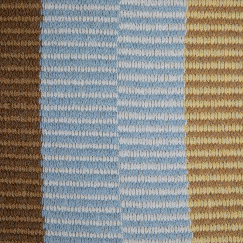 Quilted Throw Blanket, Blue/Gray Striped