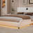 Faux Leather Upholstered Platform Bed with Thickened Headboard, Bluetooth Speakers and RGB LED Light-1609422985-1609422982