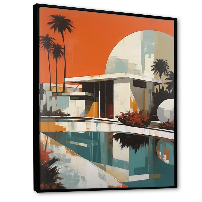 «White and Orange Metropolitan Marvels», reproduction sur toile encadrée, H 44 po x l 34 po x P 1,5 po, Cadre flottant noir