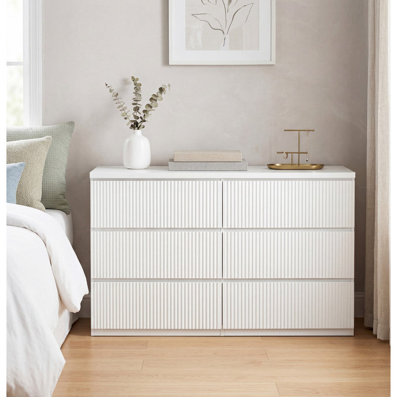 Commode 6 tiroirs Modern White