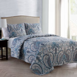 Pinsonic Lawrence 3-Piece Damask Quilt Set
