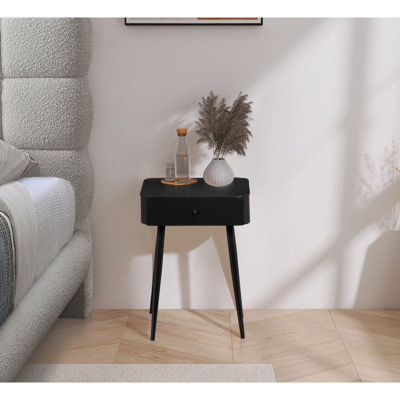 Table de chevet 1 tiroir Rylan, Noir