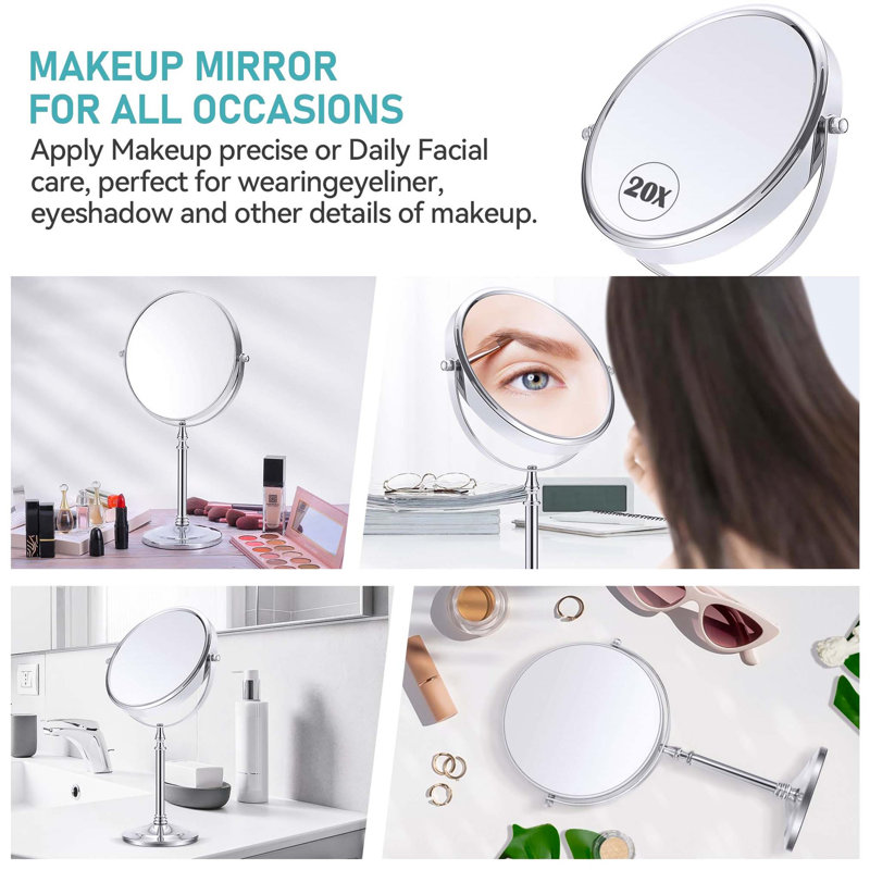 Demetrias Metal Mirror, Clear, 37cm H x 22cm W