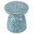 Capiz Garden Stool Small Side Tabel, Blue Accent Round End Table