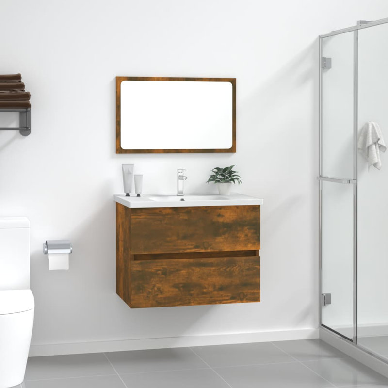 Adje Bathroom Cabinet, Smoked Oak