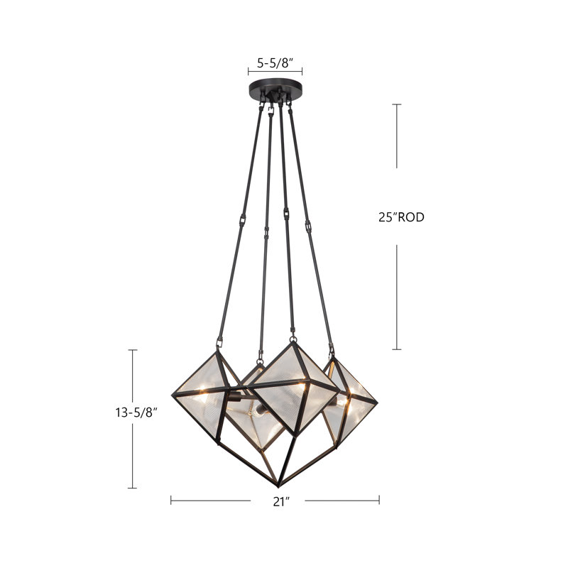 Cairo 4 - Light Chandelier, Vintage Brass