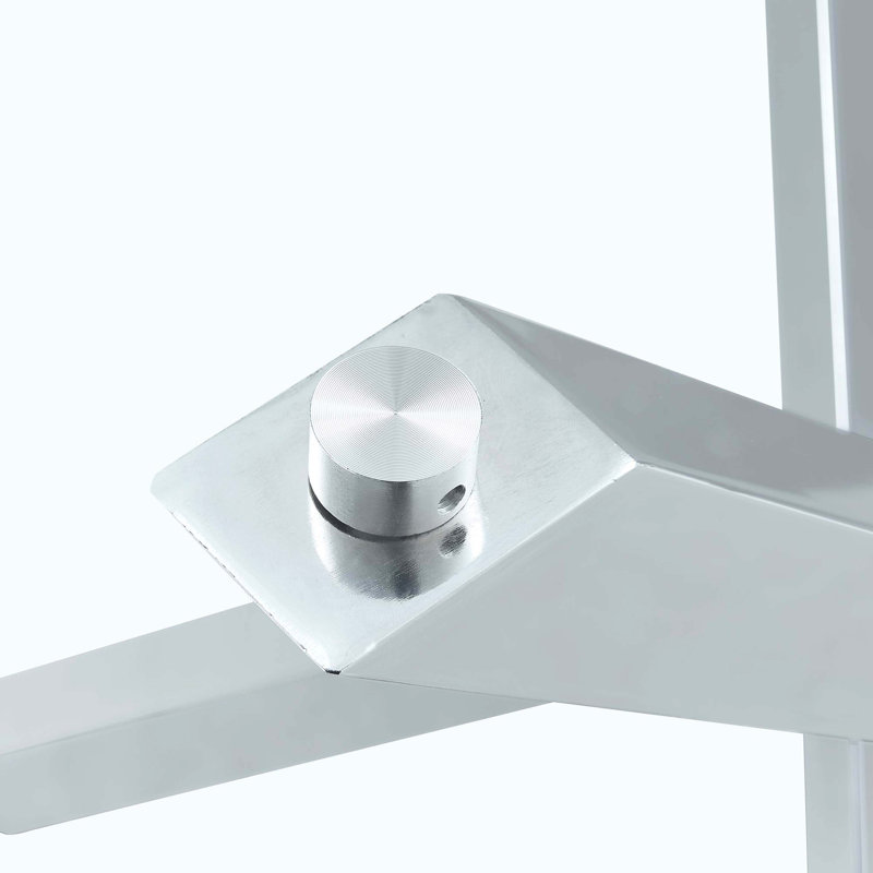 Table de salle à manger ronde en verre de 39 pouces de diamètre, structure en métal argenté en forme de X de 30 pouces de hauteur, table pratique pour les petits espaces de la salle à manger de cuisine