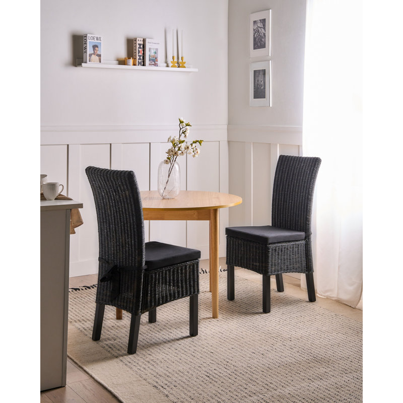 49cm H Solid Wood Stacking Side Chair, Black