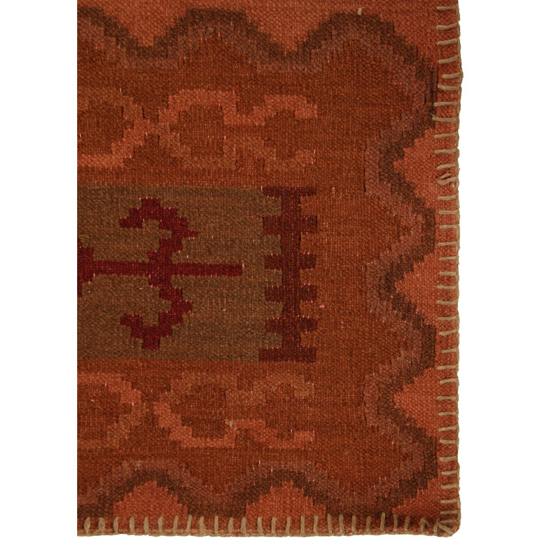 Flatweave flatweave New Zealand Wool Red Area Rug