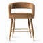 Tabouret de bar en velours à hauteur de comptoir avec repose-pieds doré, tabouret de comptoir pour îlot de cuisine 24 po-713030559
