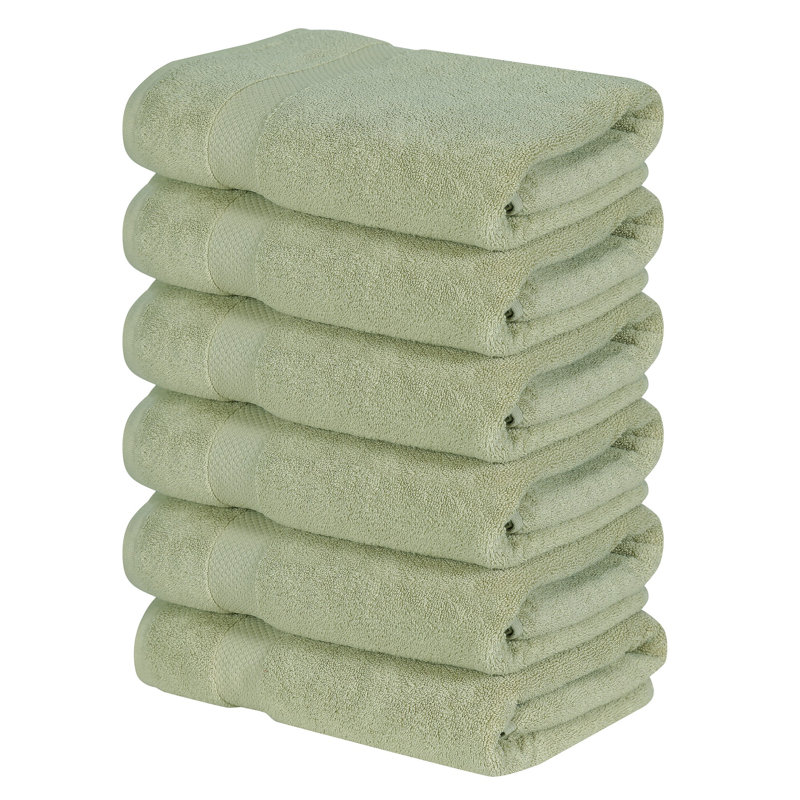 Splash 100% Cotton Zero Twist Bath Towel Set, 550 GSM Ultra Soft Absorbent Bath Towels for Spa & Daily Use, OEKO-TEX Certified, 6 Pack, Dark Sage