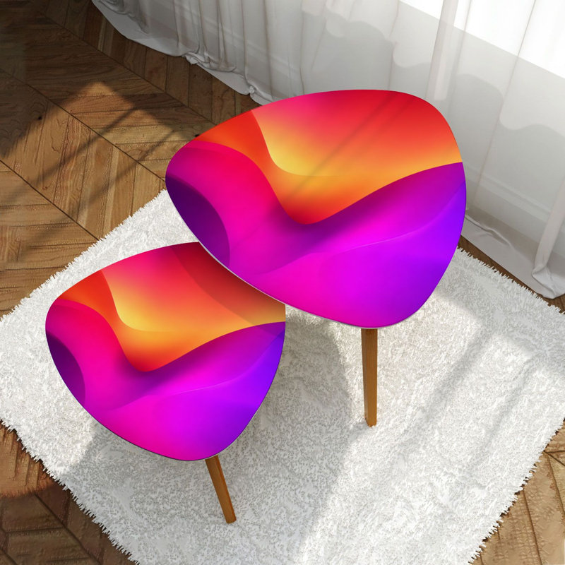 Ensemble de 2 tables basses gigognes Triangle