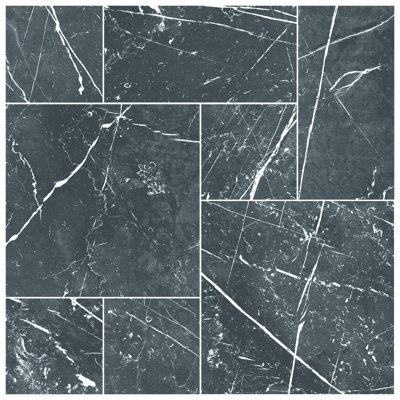 Timeless Marquina Modular Kit 39" x 39" Porcelain Marble Look Wall & Floor Tile