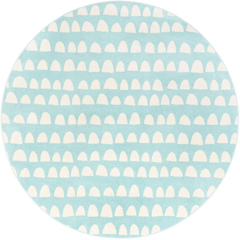  Tapis pour enfant Hillow Whimsy, Bleu, Rond 7 pi 10 po