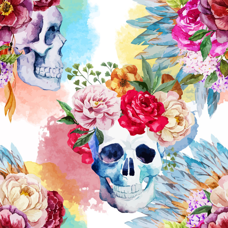 Rouleau de papier peint Skulls, L 16,67 po x l 25 po