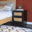 2-Drawer Solid Wood Nightstand with Cane Fronts -1563262683