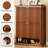 Knoworld Shoe Cabinet Storage For Entryway, 2 Flip Drawers With Toe Kick Space, Fluted Slim Shoe Cabinet For Foyer, Hallway