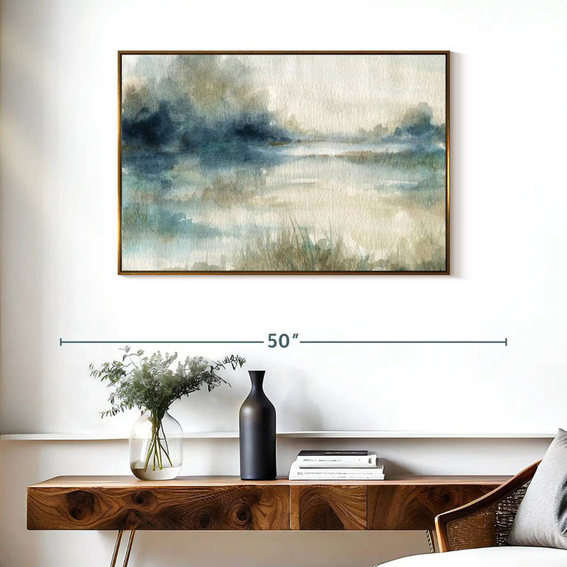 Still Still Waters II, Cadre flottant doré, 37 po x 25 po
