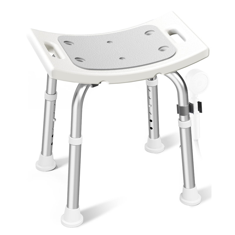 Chaise de douche réglable avec pieds antidérapants, tabouret de bain en aluminium pour douche et baignoire intérieures, Gray