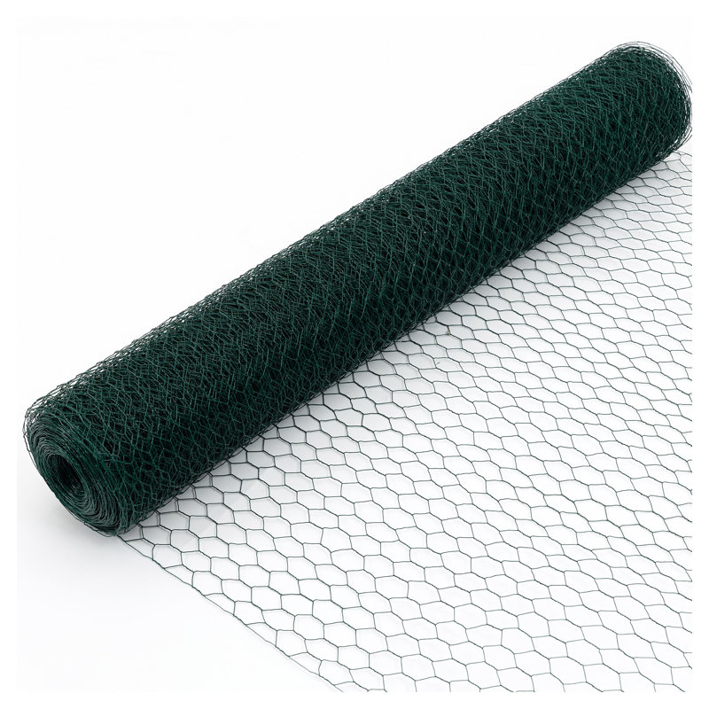 Fil de volaille hexagonal galvanisé 60 pi avec revêtement en PVC vert