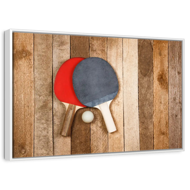 Ping-pong en bois, 46 po x 31 po, Cadre flottant blanc