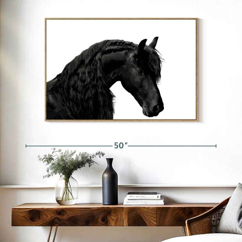Noir classique I, Cadre flottant en bois naturel, 40 po x 27 po