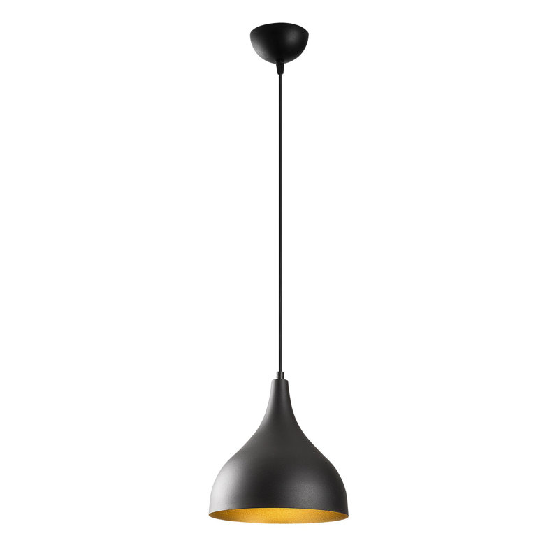 Luminaire suspendu en forme de dôme à 1 lumière Gainsborough, Noir, noir, noir, noir