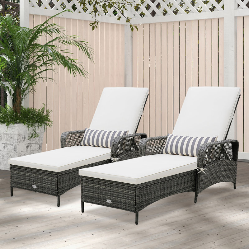 Chaise longue d'extérieur en osier Micole