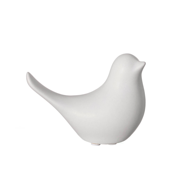 Statue moderne oiseau moderne, Moyen, Blanc