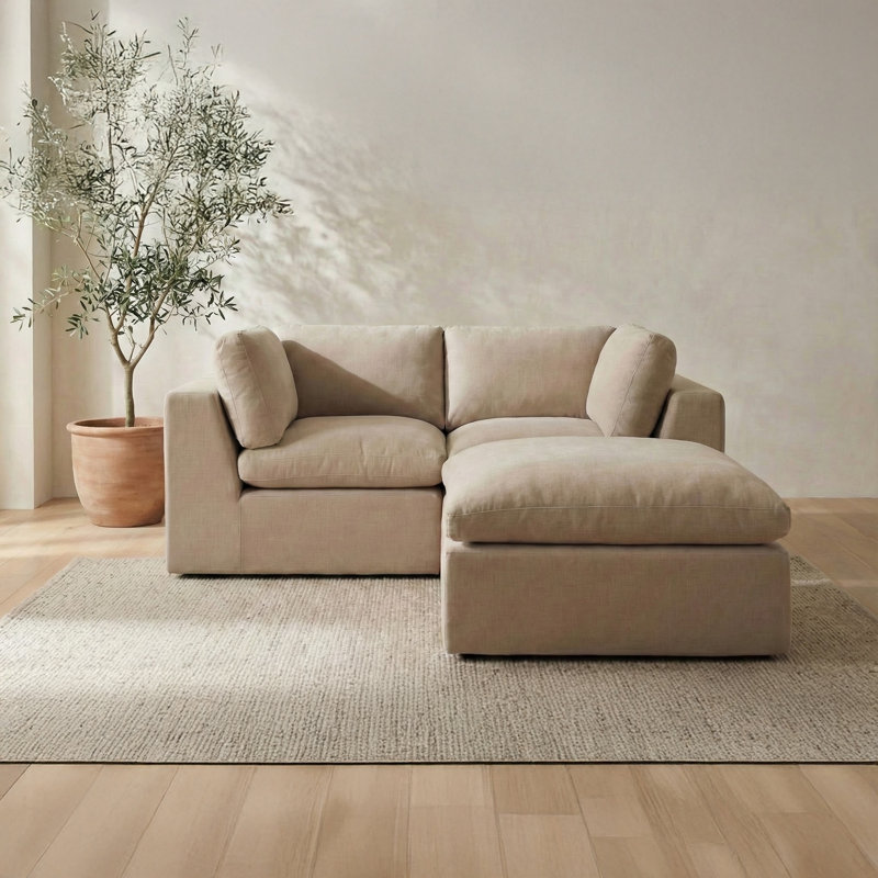 Cates Nook Modular Sectional Dark Green, Beige Polyester