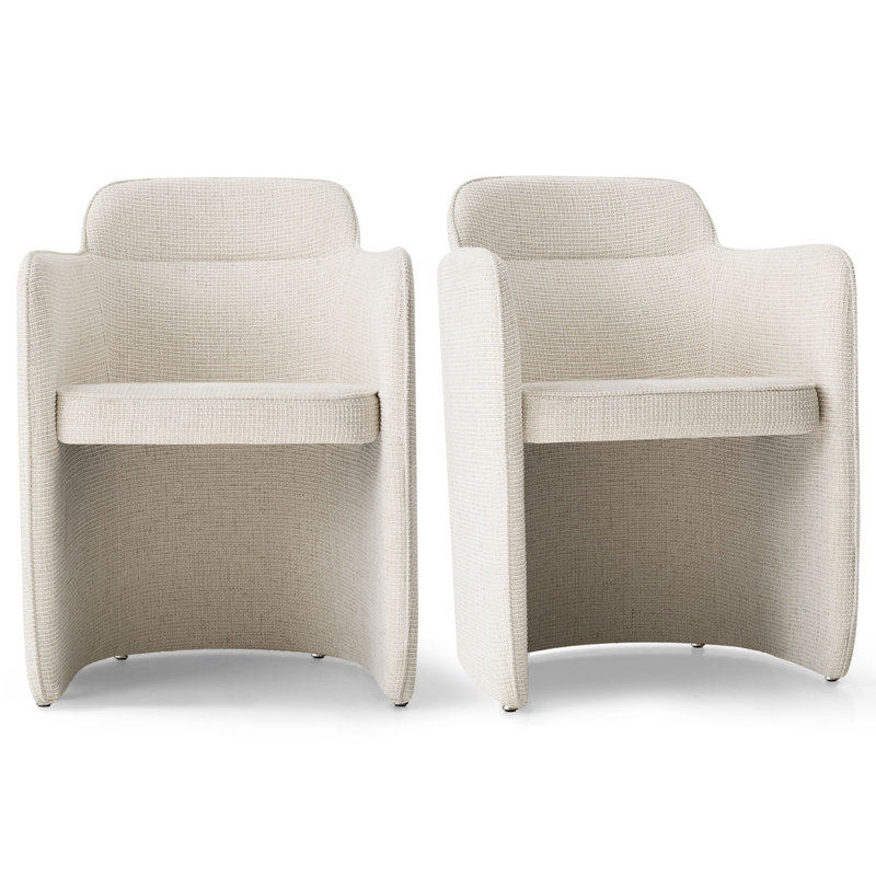 Upholstered Fabric Accent Armchair, Beige