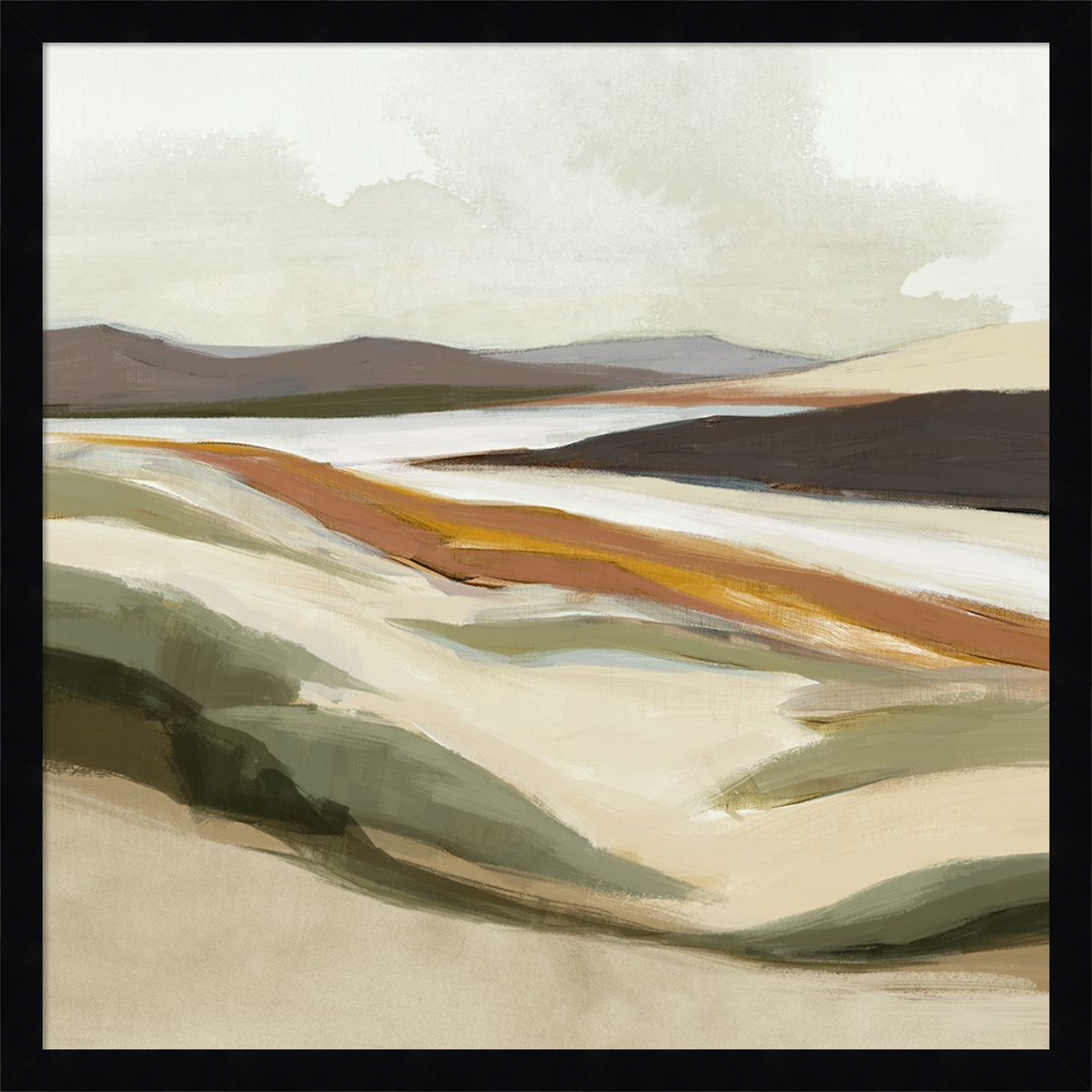 Fast Land by Jacob q Wood Framed Wall Art Print, 21" H x 21" W, Black