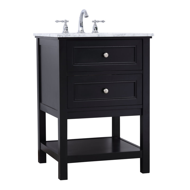 Ensemble de meuble-lavabo simple 24 po Bonsai, Noir