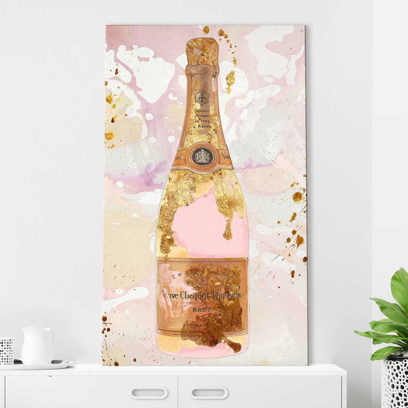Champagne in Pink (Vertical) par By Jodi - impression, H 48 po x l 28 po x P 1,5 po, Toile tendue