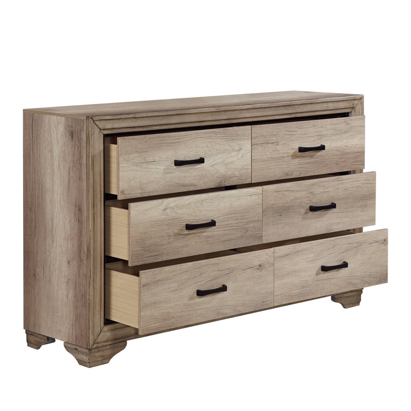Commode 1 pièce 6 tiroirs avec quincaillerie de chambre à coucher