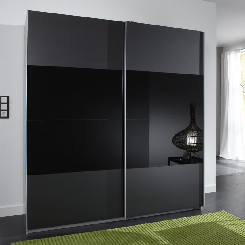2 Door Manufactured Wood Wardrobe, Black