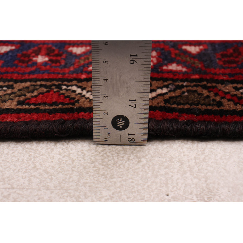 Anadol One-of-a-Kind 3'4" X 10'0" 1990s Runner Wool Area Rug Red