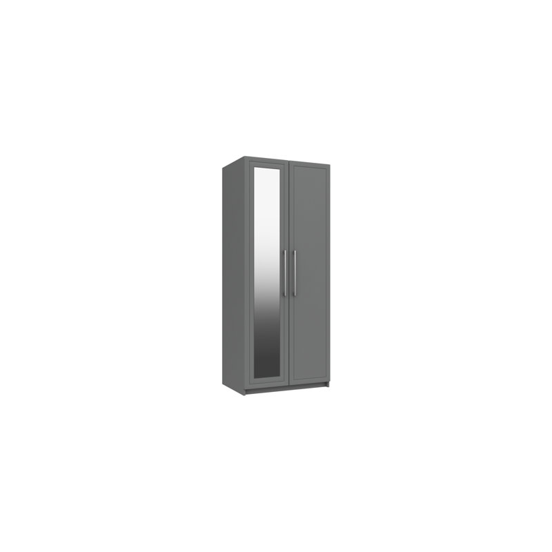 Allenna 2 Door Manufactured Wood Wardrobe, Dust Grey Gloss