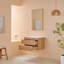 Meuble-lavabo mural avec lavabo en céramique. 30 po x 18 po 19 po. Noyer naturel. Entièrement assemblé. Grandes possibilités de rangement. Contreplaqué. Facile à installer. Plateau propre. Espace de conception stratifié.