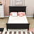 Wood Platform Bed with Panel Headboard-365901816-347240501